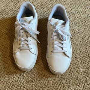 Puma White Leather Sneakers 8.5